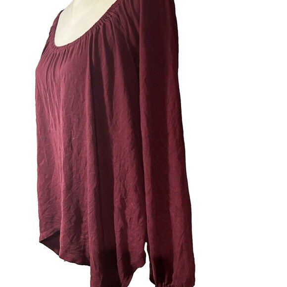 Michael Kors Women's Shirt Size Medium Red Ruffle Elastic Neck!!! - Picture 5 of 7